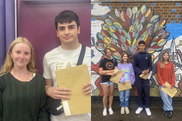 Other Year 11 students at Chiswick School with their results