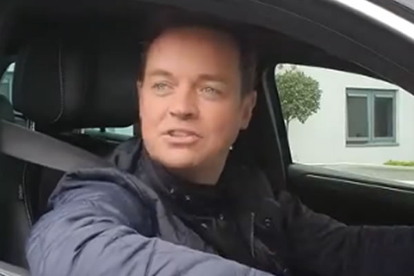 Stephen Mulhern caught doing 49mph on motorway.