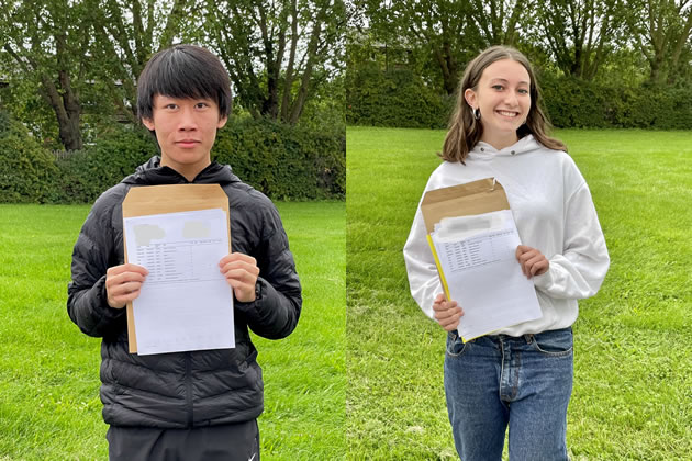 Chiswick School's Xing achieved ten grade 9s with Ruby getting 8