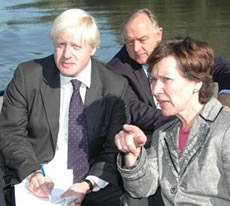 Boris Johnson with Cllr Torrington on a River Boat 2008&nbsp;