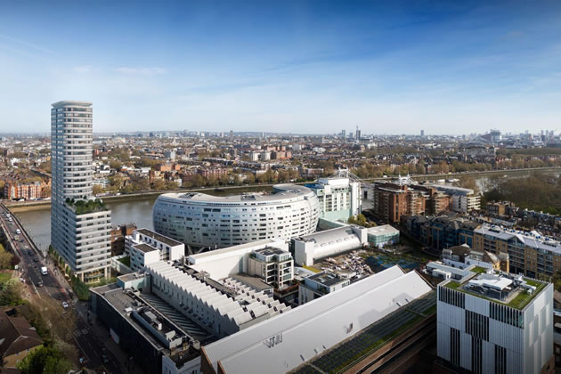 CGI of the latest proposals for One Battersea Bridge. 