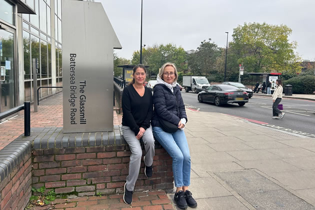 Residents Christina and Caroline Gardiner by the Glassmill building