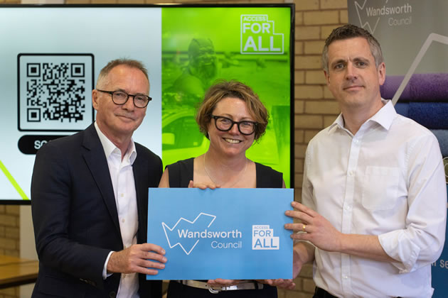 Council Chief Executive Andrew Travers; Director Climate Change, Policy and Communications Clare O’Connor; Leader of Wandsworth Council Simon Hogg
