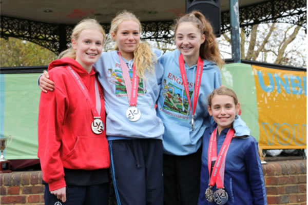 Medallists left to right - Izzy Perry, Eva O&rsquo;Hanlon, Lucy Wright, and Ava Abel