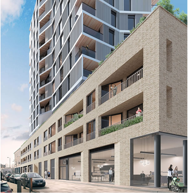 An artist&rsquo;s impression showing the two contrasting blocks